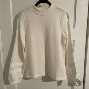 Madewell Antique Cream Mock Neck Blouse